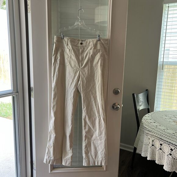 J Crew Women’s Pants 34T  Linen Blend Wide Leg Pants - Picture 1 of 5
